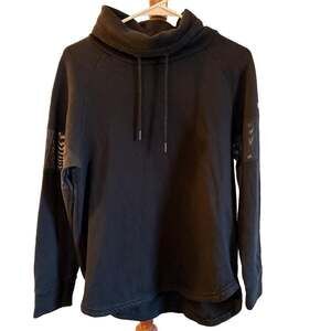 Women Gymshark Black Cowl Neck Mesh Pullover Sweatshirt Trendy Athleisure Size S